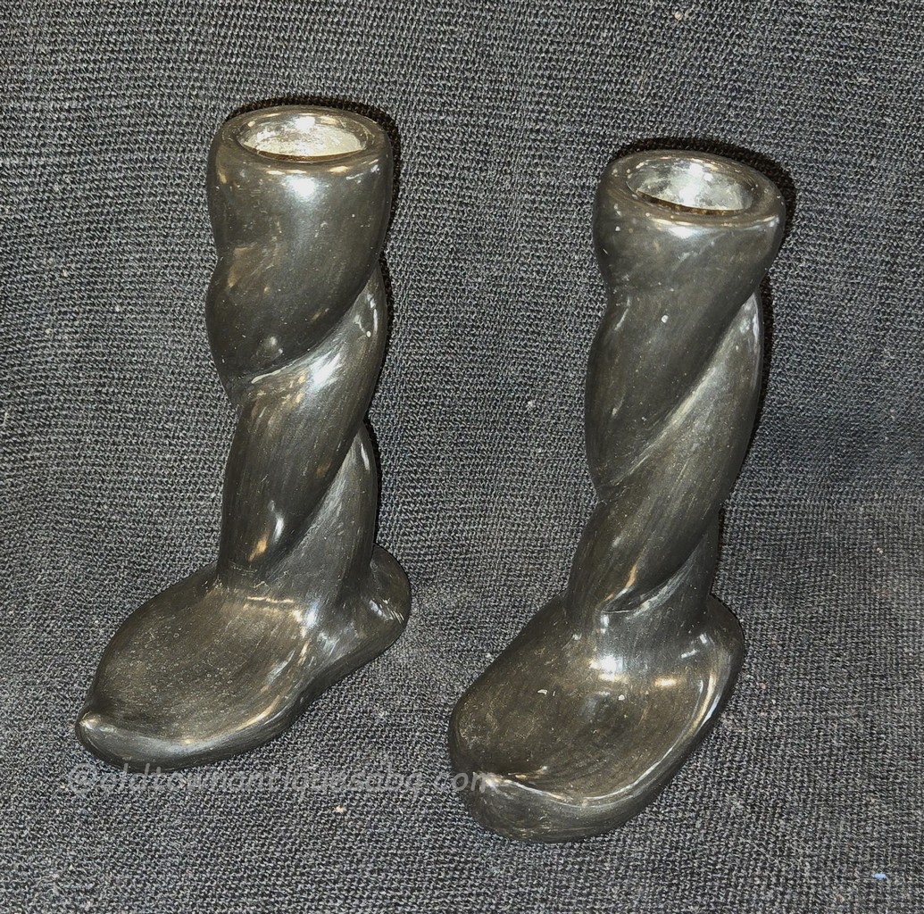 Pottery, black candlesticks, Reycita Cosen (1)